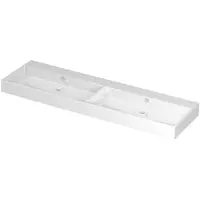Ink Unlimited Wastafel Porselein Dubbel Zonder Kraangat - 1600x450x110 mm - Glans Wit