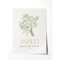 Amalfi Bloemenkunst Poster - Poster 50x70 cm - Sfeervolle Wanddecoratie voor Woonkamer & Slaapkamer - zonder lijst