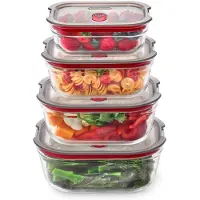 Black & Blum BLACK + BLUM Stack + Nest Meal Prep Vershoudbakjes Glas - set van 4
