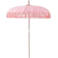 J-Line parasol Bobbi - hout/katoen - lichtroze