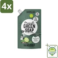 Marcel's Green Soap - Handzeep - Bergamot & Black Pepper - Natuurlijke verzorging - 500 ml - Voordeelverpakking - 4 stuks - Handzeep navulling - Biologische handzeep