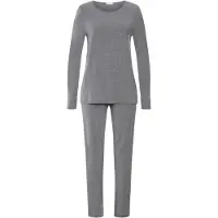 Hanro Pyjama 'Natural Elegance' donkergrijs