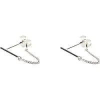 Karma Chain Tubes Round Silver Oorbellen M1807