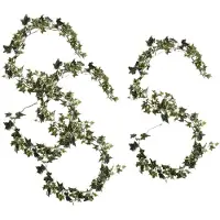 Mica Decorations Kunstplanten Hedera Slinger - 3x - 180 x 15 cm - groen mix - met grote bladeren - decoratief - bladgroen mix - klimop plant