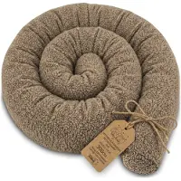 Totsy Baby Zijslaper kussen Lichaamskussen 300 cm Bouclé - Lang kussen bed rol slaapkussen nek rol Decoratie voor kinderkamer Oeko-Tex certificaat Beige D
