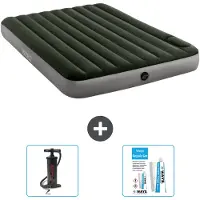 OEM Luchtbed - 2 personen - 152 x 203 x 25 cm - Groen - Inclusief pomp en reparatieset
