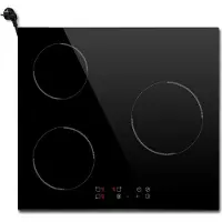 SP Inductie Kookplaat - Ingebouwde Inductiekookplaat - Inductiekookplaat met 3 Kookzones - Zwart - 59cm x 52cm x 6cm