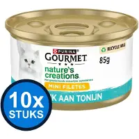 Gourmet 10x - Nature's Creations Mini Filets Tonijn - Kattenvoer Natvoer - 85g