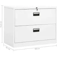 vidaXL Archiefkast 90x46x72,5 cm staal wit