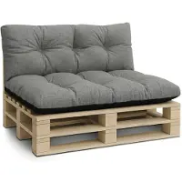 Amazinggirl Palletkussens Outdoor Kussen Zitkussen 120x80 cm - Kussens voor pallets Euopallets palletbank en palletmeubels palletkussens 120 x 80 Grijs