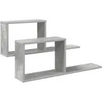 vidaXL Zwevende schappen 2 st Betongrijs 80 x 15 x 30 cm Bewerkt hout