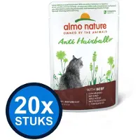 Almo Nature 20x Holistic - Kattenvoer Natvoer Maaltijdzakje - Anti-Haarbal - Rund - 70g