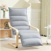 STILVORA Fauteuil 67 x 105 cm - Relaxfauteuil Met Verstelbare Voetensteun En Schommelonderstel - Voor Woonkamer En Leeshoek - Velvet Lichtgrijs