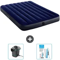 Intex luchtbed - tweepersoonsbed - 137 x 191 x 25 cm - Blauw - Inclusief: pomp en reparatieset