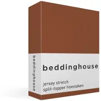 Beddinghouse katoen - Splittopper Hoeslaken - 180 x 200/220 cm Pocket depth: 25 cm Split: 85 cm - Terra