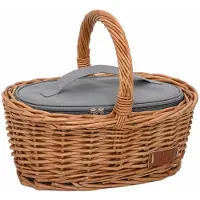 UNUS Kinderboodschappenmand met koeltas van wilg 28x19x23 cm