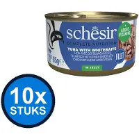 Schesir 10x - Tonijn & Witvis in Gelei - Kattenvoer Natvoer - 85g
