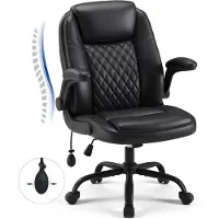 COLAMY Ergonomische Bureaustoel met Hoge Rugleuning – Verstelbare Armleuningen – Comfortabele Zitting – Lendensteun – PU Bekleding – Kantoorstoel voor Thuiswerk en Kantoor