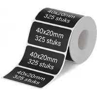 Niimbot - Labels/Etiketten M2 - 40x20mm - 325 vellen - Mat Zwart