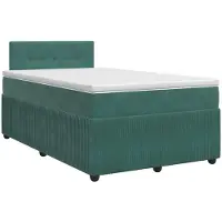 vidaXL Boxspringbed met matras Donkergroen 120 x 190 cm Fluweel