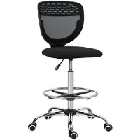 Vinsetto staande bureaustoel - Mesh (100% polyester) - 59x59x126cm - Zwart