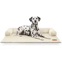 Knuffelwuff bankbeschermer Hudson van ribfluweel voor stijlvolle bescherming en een gezellig favoriet plekje op je bank M-L 80 x 95cm Beige