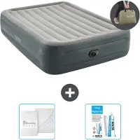 Intex Luchtbed - 2-Persoons - 152 x 203 x 46 cm - Grijs - Inclusief pomp - Hoeslaken en Reparatieset