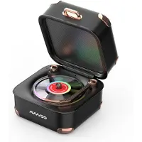 Kinsi Retro platenspeler bluetooth luidspreker, 360° stereogeluid, compact speaker met RGB-verlichting