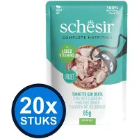 Schesir 20x - Complete & Balanced - Kattenvoer - Gelei in zakje - Tonijn & Zeebrasem - 85g