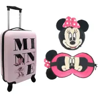 Minnie mouse Reisset - Trolley - Slaapmasker en reiskussen - Roze