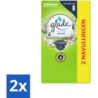 Glade 2 x - Touch & Fresh Navulling - Lelietje-van-dalen - 2 × 10 ml - Touch & Fresh - Luchtverfrissers - Muguet Geur - Bloemige Geur - Muskusgeur