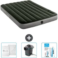 Intex Luchtbed - Twijfelaar - 137 x 191 x 25 cm - Groen - Inclusief Hoeslaken - Pomp en Reparatieset