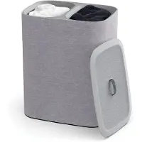 SP Wasmand - 90L Wassorteerder - Wasmand Met Deksel - Wasbox - Grijs - 10cm x 56cm x 71cm