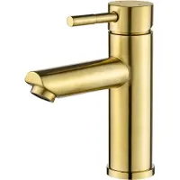 Diamond Line Eva - Wastafelmengkraan - Opbouw - Rond - Laag - Goud - 1 Greeps
