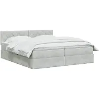 vidaXL Opbergbed met hoofdeinde 2 st Lichtgrijs