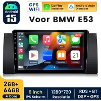 Hexinex Hexinexmarket Autoradio Geschikt Voor BMW E53 - Draadloos CarPlay, Android Auto, GPS Navi, multimediaspeler - 2GB+64GB