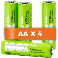 GP 100% PeakPower oplaadbare batterijen AA NiMH 2300 mAh - 4 stuks AA batterijen oplaadbaar 1,2V (HR6 / Mignon)