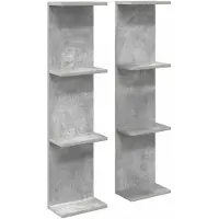 vidaXL Wandplank 2 st Betongrijs 25 x 15 x 100 cm