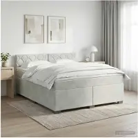 vidaXL Boxspringbed met matras Lichtgrijs 140 x 200 cm Fluweel