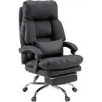 MyBuero Directiestoel / draaistoel Relax Legoro met voetsteun, kunstleer, zwart,