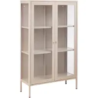Beliani NASH - Vitrinekast - Beige - Staal