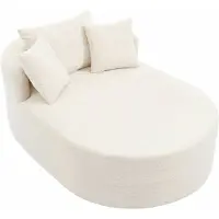 HAUSS SPOLE Fauteuil - Ovale Relaxfauteuil - Zacht Ribfluweel - Extra Diepe Zit - Voor Woonkamer, Slaapkamer En Leeshoek - Lichtbeige