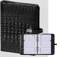 Kalpa 1011-03 hervulbare A5 Ringband Planner Alligator Zwart 1 week per 2 paginas 2026-2027-2028