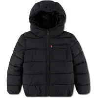 Levi's Gevoerde Jas - Poefs - Jet Black - - 8 jaar (128) - Gevoerde Jassen