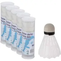 Eddy Toys Witte Badminton shuttles - 25x stuks - kunststof - 7 cm - shuttles voor spel - sport - vakantie