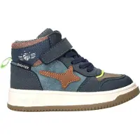 Shoesme leren sneakers - donkerblauw/groen Jongens Suède Meerkleurig - maat 32