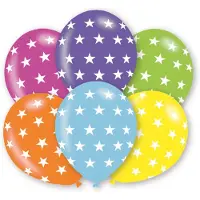 Amscan - 6 veelkleurige sterren ballonnen