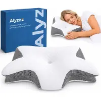 Alyze Anti snurk kussen - Voor iedere slaaphouding - 62 x 37cm - Hoofdkussen - Ergonomisch - Slaap - Vlinder - Kussen - Nekklachten - Memory foam - wit -