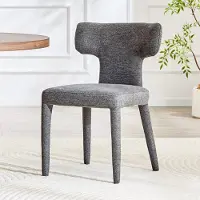 HAUSS SPOLE Eetkamerstoel Set Van 2 - T-Vormige Rugleuning - Comfortabele Stoffen Zitting - Voor Woonkamer, Keuken En Eetkamer - Metaal - Grijs