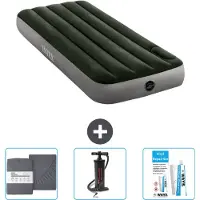 Intex luchtbed - 1 persoon - 76 x 191 x 25 cm - Groen - Inclusief hoeslaken, pomp en reparatieset